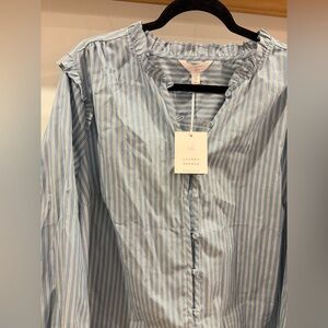 NWT LC Lauren Conrad Light Blue/white Striped Shirt